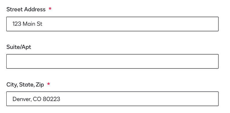 Street Address form field graphic