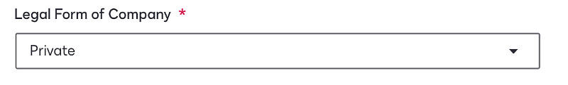 Legal Form of Company form field graphic