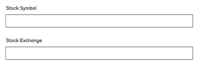 Stock Symbol and Exchange forms field graphic