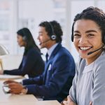 Smiling customer service operator in UCaaS